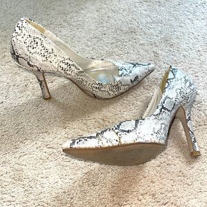 Faux snake skin heels
